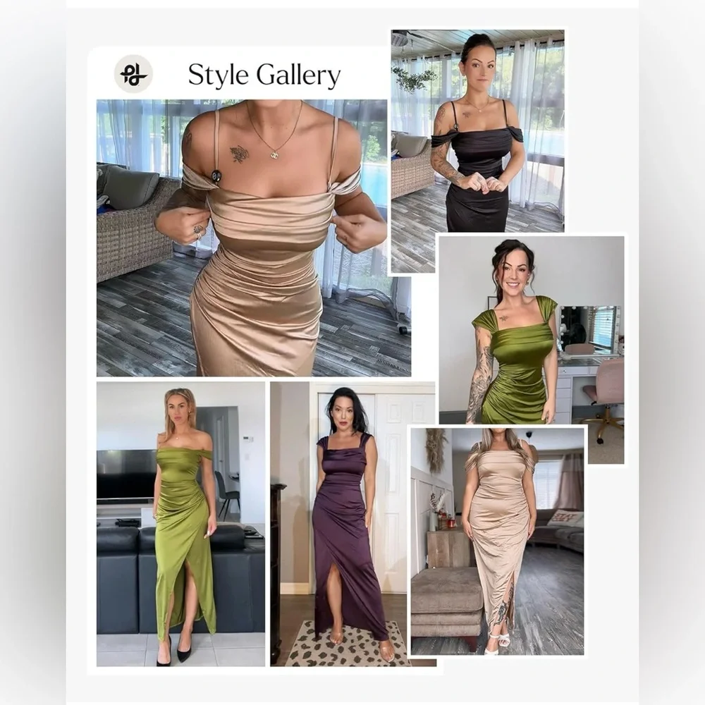 Popilush Shapewear Dress Womens Multi Way Wear Off The Shoulder Maxi Dress